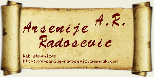 Arsenije Radošević vizit kartica